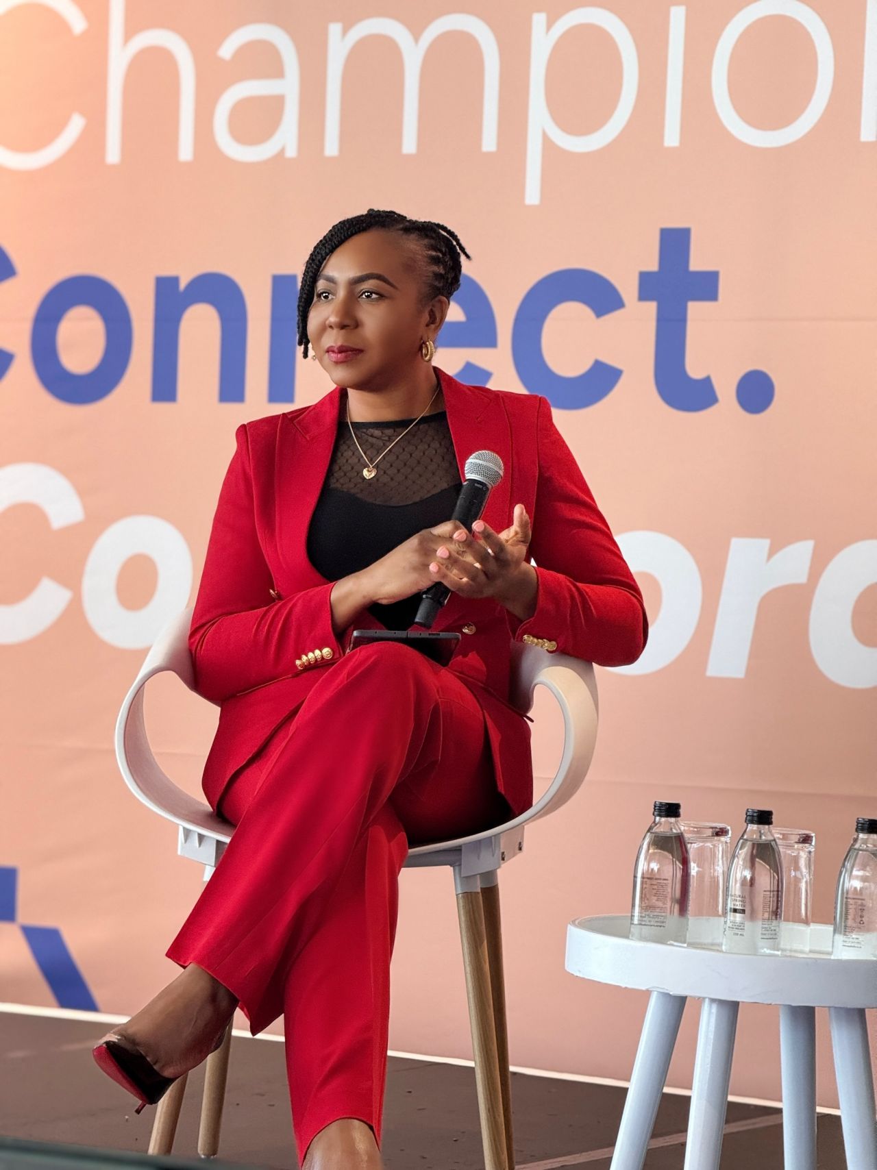 At the Africa Tech Festival in Cape Town, she led a session on "Picking the Right Lane: The Road to Digital Inclusion," exploring affordable internet, digital skills training, and public-private partnerships. (November 2024)
